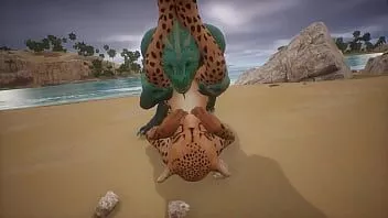 Reproduzir Lagarto fode leopardo e goza nela - vida selvagem