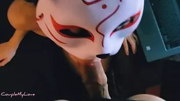 play Fox masked wife sucking my cock on webcam live show